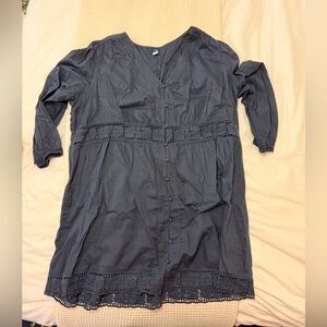 Navy Long Sleeve Dress with Crochet Detail NWOT